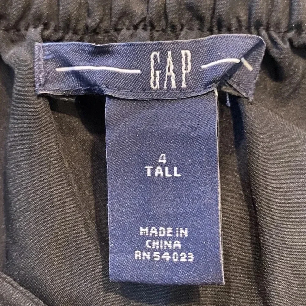 Gap Black Silk Cotton‎ Blend Tierred Ruffle Strapless Dress Womens 4 Tall